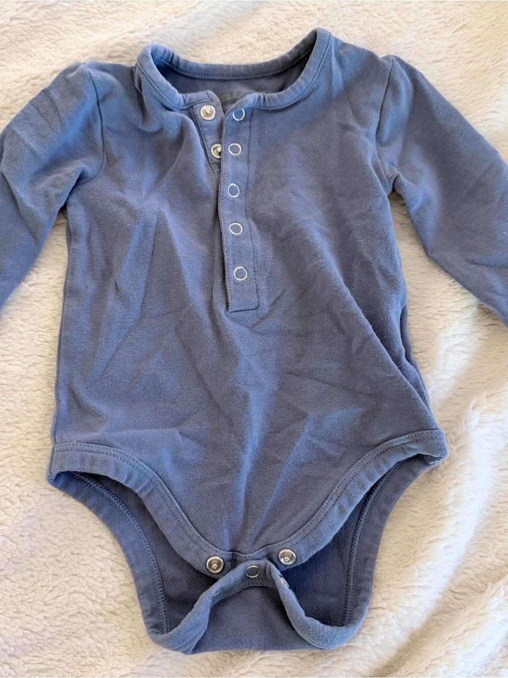 Pehr Essentials Blue Long-Sleeve Onesie